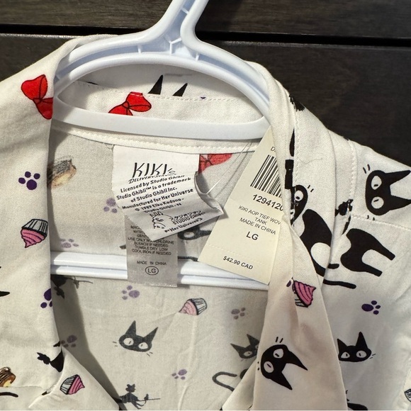 Kiki's Delivery Servicr Cat Print Sleeveless Top - White - Picture 2 of 3